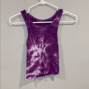 Purple Tie-Dye Cropped Tank top